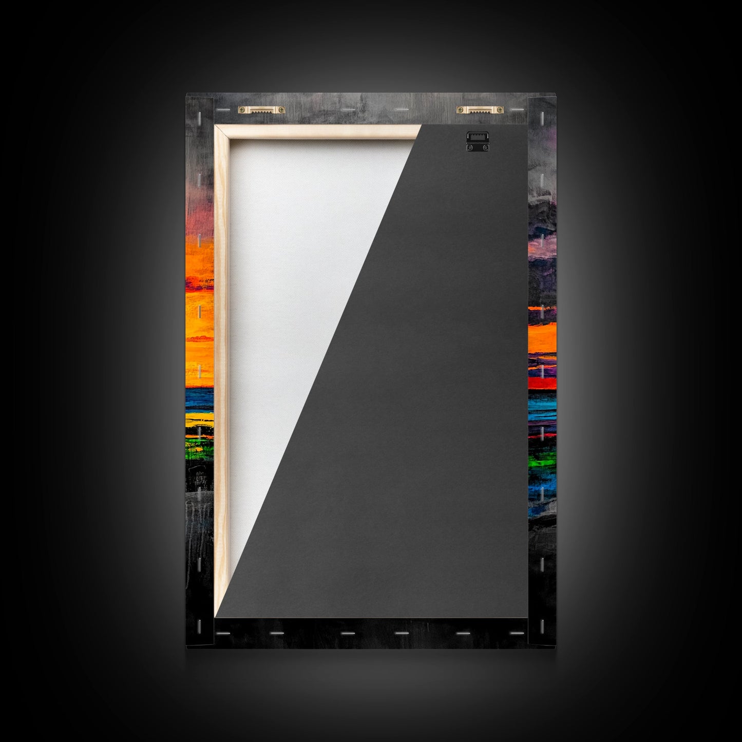 Sunset Glow, Vibrant Landscape, Nature Art, Framed Canvas Print, Dramatic Sky Painting, Fall Home Decor, Large Wall Art, Beach Scene