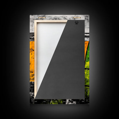 Yellow Beach, Sailboat Art, Nautical Decor, Coastal Wall Art, Framed Canvas Print, Ocean Waves, Living Room Art, Bold Abstract Style