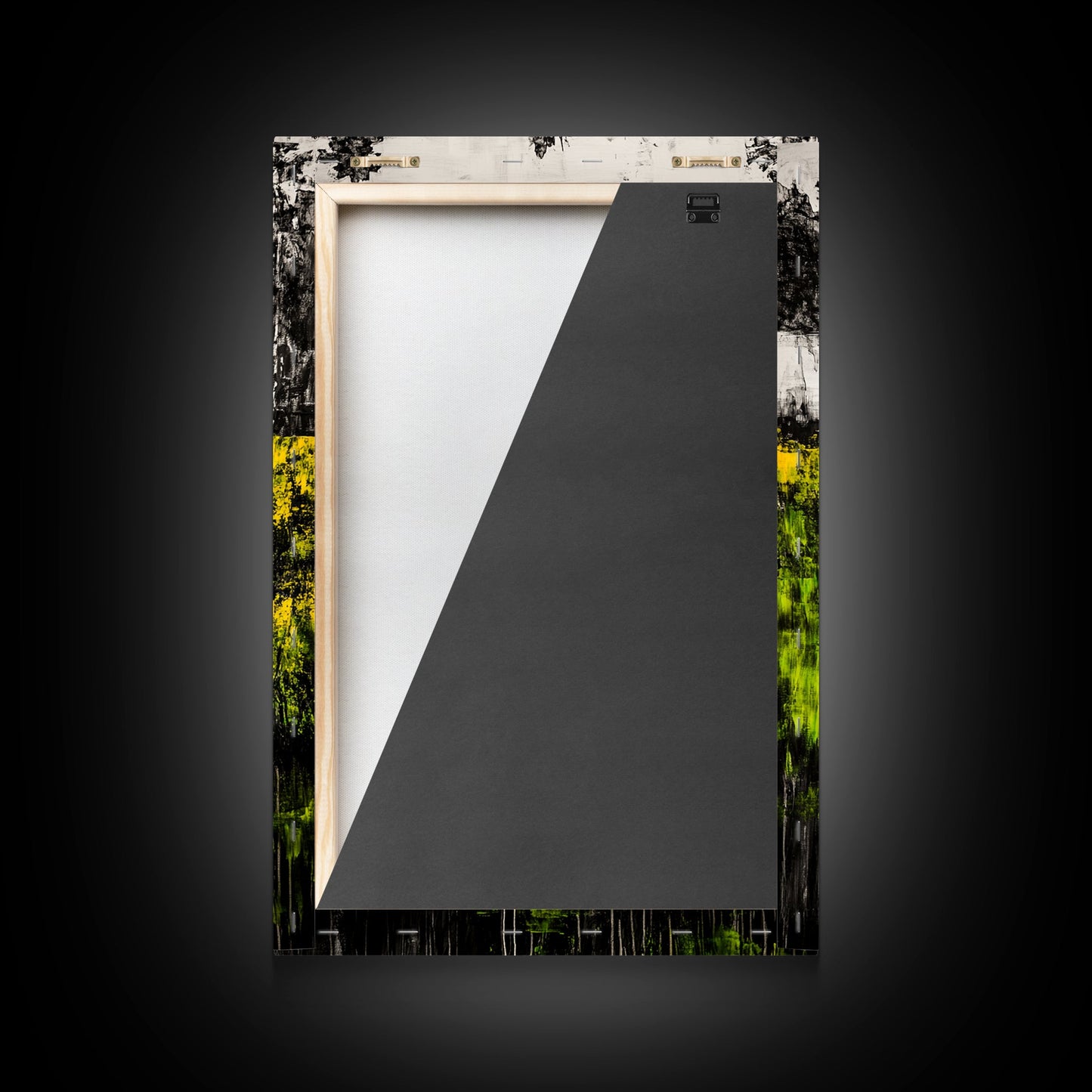 Wildflowers, Abstract Meadow, Colorful Landscape, Modern Wall Art, Framed Canvas Print, Boho Decor, Vibrant Nature, Yellow Green Art