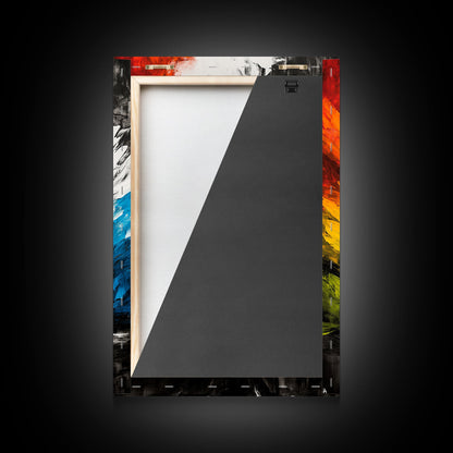 Abstract Floral Art, Expressionist Print, Flower Wall Decor, Modern Botanical Artwork, Vibrant Home Aesthetic, Framed Canvas Print