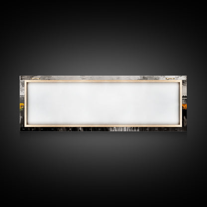 Lakeside Reflection, Golden Meadow, Dramatic Sky, Framed Canvas Print, Landscape Wall Art, Nature Inspired Art, Bedroom Wall Decor, Rustic Charm