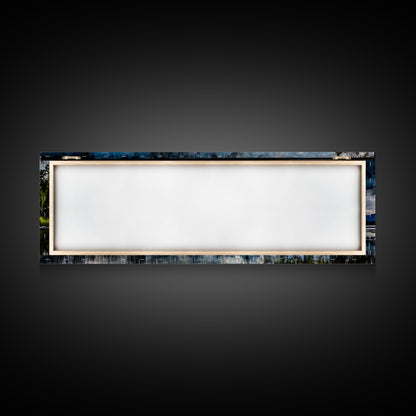 Cabin on the Lake, Peaceful Landscape, Nature Lover Art, Framed Canvas Print, Mountain View, Serene Wall Decor, Scenic Painting