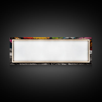 Colorful Umbrella Art, Abstract Beach Painting, Coastal Modern Decor, Vibrant Seaside Print, Bold Canvas Print, Framed Canvas Print