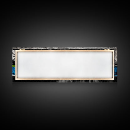 Lake Reflection, Blue Water Art, Minimalist Landscape, Nature Serenity, Monochrome Sky, Peaceful Home Decor, Canvas Print