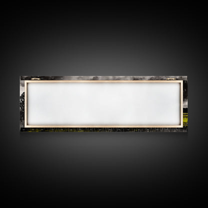 Marshland Storm, Nature Landscape, Canvas Print, Black and White Wall Art, Moody Home Decor, Living Room Artwork, Dramatic Painting, Rustic Style