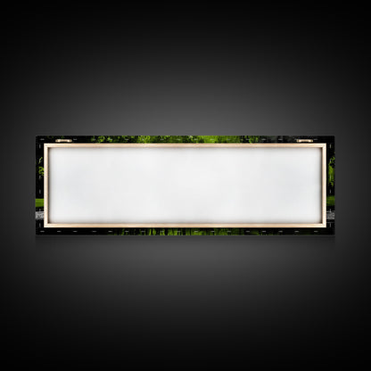 Forest Reflection, Green Trees, Nature Landscape, Framed Canvas Print, Tranquil Scenic Artwork, Zen Wall Decor, Modern Office Art