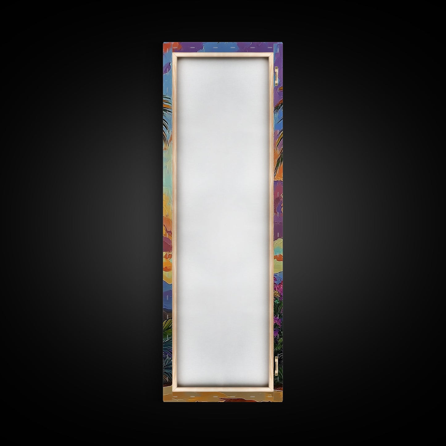 Palm, Tree, Sunset, Tropics - Canvas Print, Tropical Wall Decor, Vibrant Boho Art, Island Vibes, Living Room Accent, Palm Tree Painting