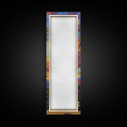 Palm, Tree, Sunset, Tropics - Canvas Print, Tropical Wall Decor, Vibrant Boho Art, Island Vibes, Living Room Accent, Palm Tree Painting