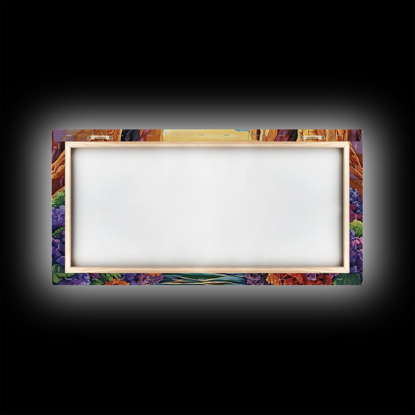 Canyon Cliffs, Ocean View, Sunset Water, Framed Canvas Print, Vibrant Landscape Wall Art, Office or Entryway Nature Decor