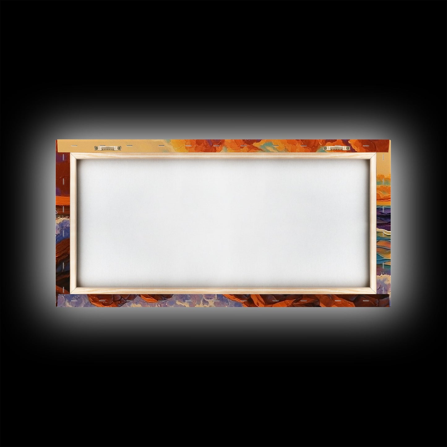 Ocean Wave, Sunset, Crashing Surf, Framed Canvas Print, Colorful Coastal Art, Living Room Wall Decor, Seaside Painting, Bold Landscape