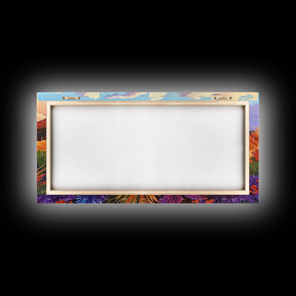 Golden Field, Coastal Landscape, Sunset, Colorful Grass, Ocean View, Large Wall Art, Living Room Wall Art, Canvas Print, Nature Decor