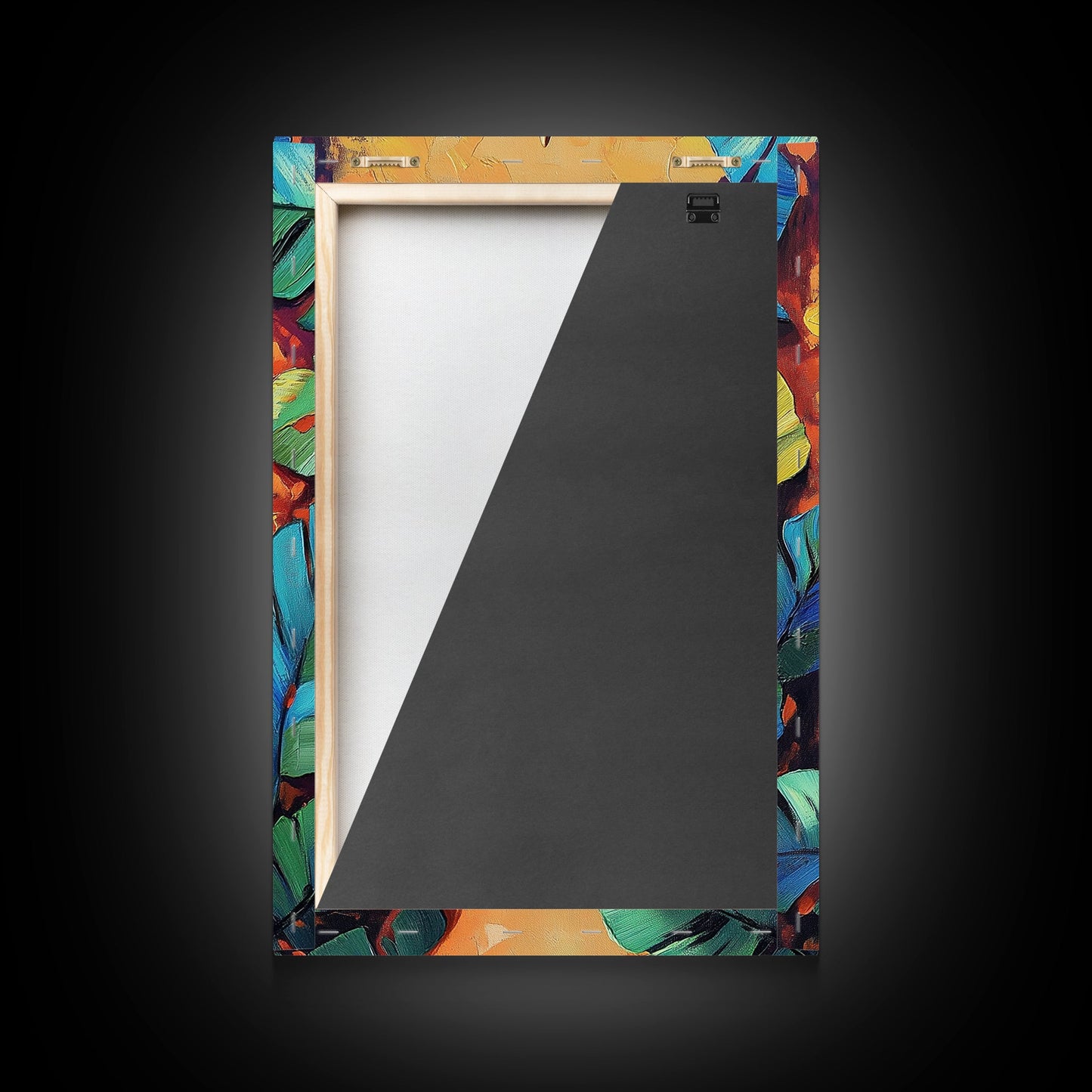 Bold Feather, Boho, Tropical, Colorful Framed Canvas Print, Eclectic Bedroom Wall Art, Boho Style Decor, Vibrant Southwest Wall Hanging