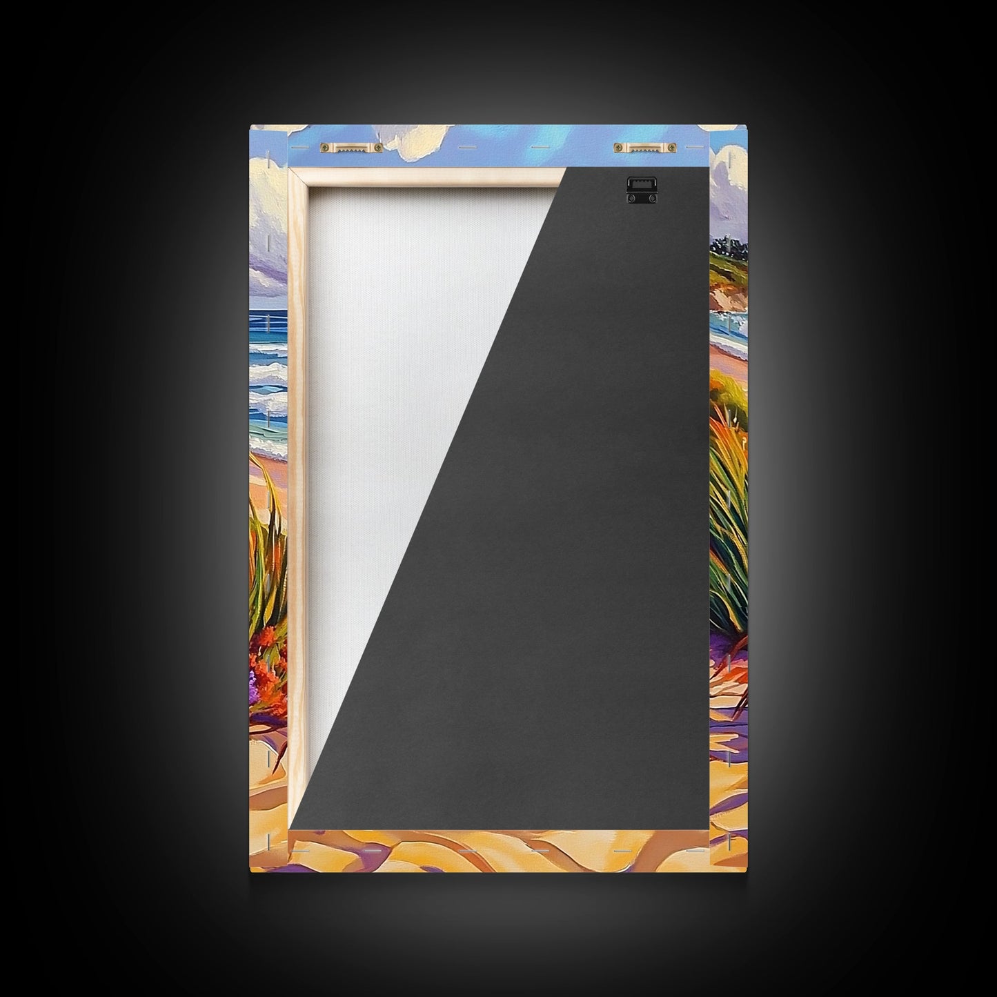 Ocean Dune, Grass, Coastal Beach Landscape Wall Decor, Nature Lover Gift, Living Room Wall Art, Boho Style Framed Canvas Print