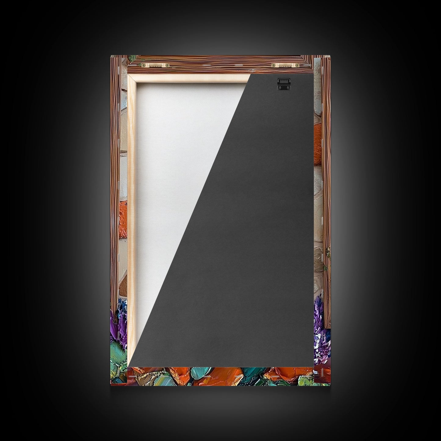 Rustic Wagon, Village, Colorful House Framed Canvas Print, Southwest Home Decor, Farmhouse Kitchen Wall Art, Mexican Art Style