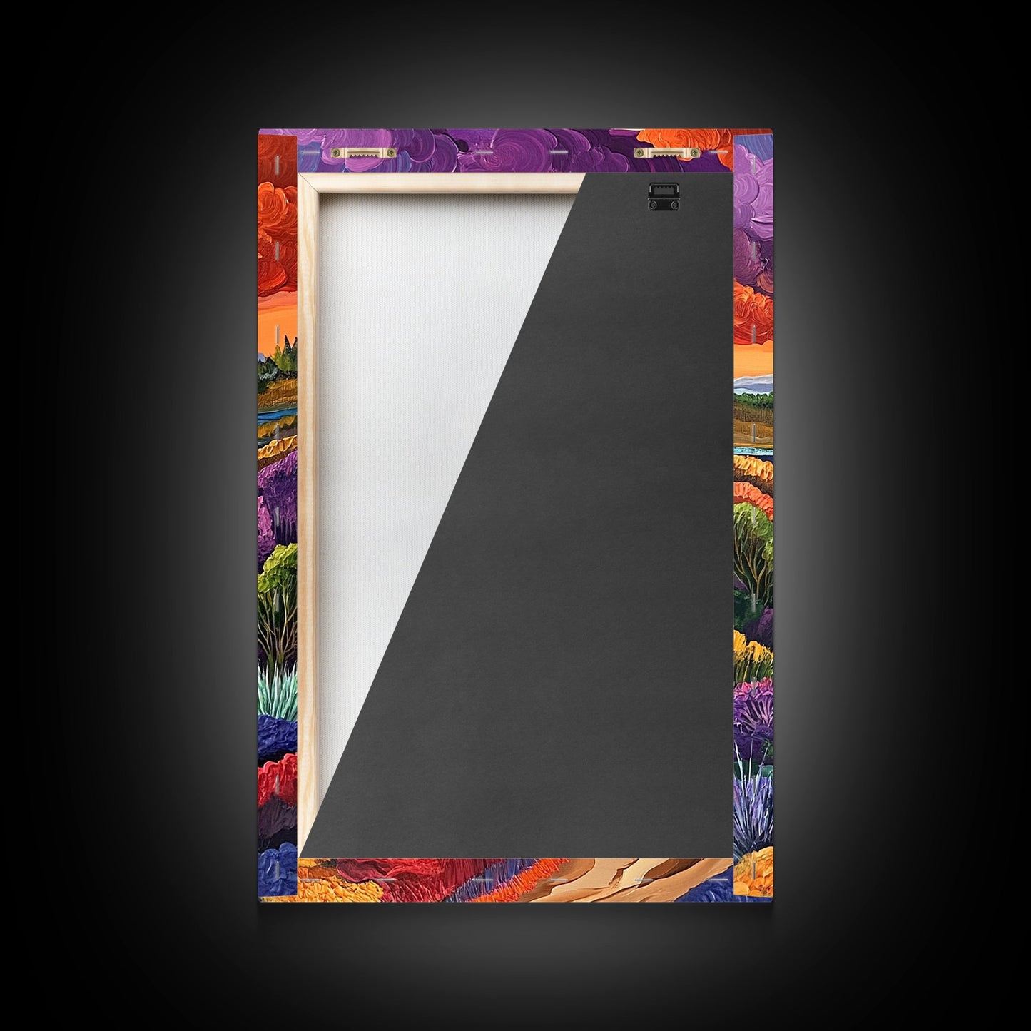 Mountains River, Clouds, Autumn, Framed Canvas Print, Bold Fall Landscape Art, Cozy Cabin Decor, Nature Lover Living Room Accent