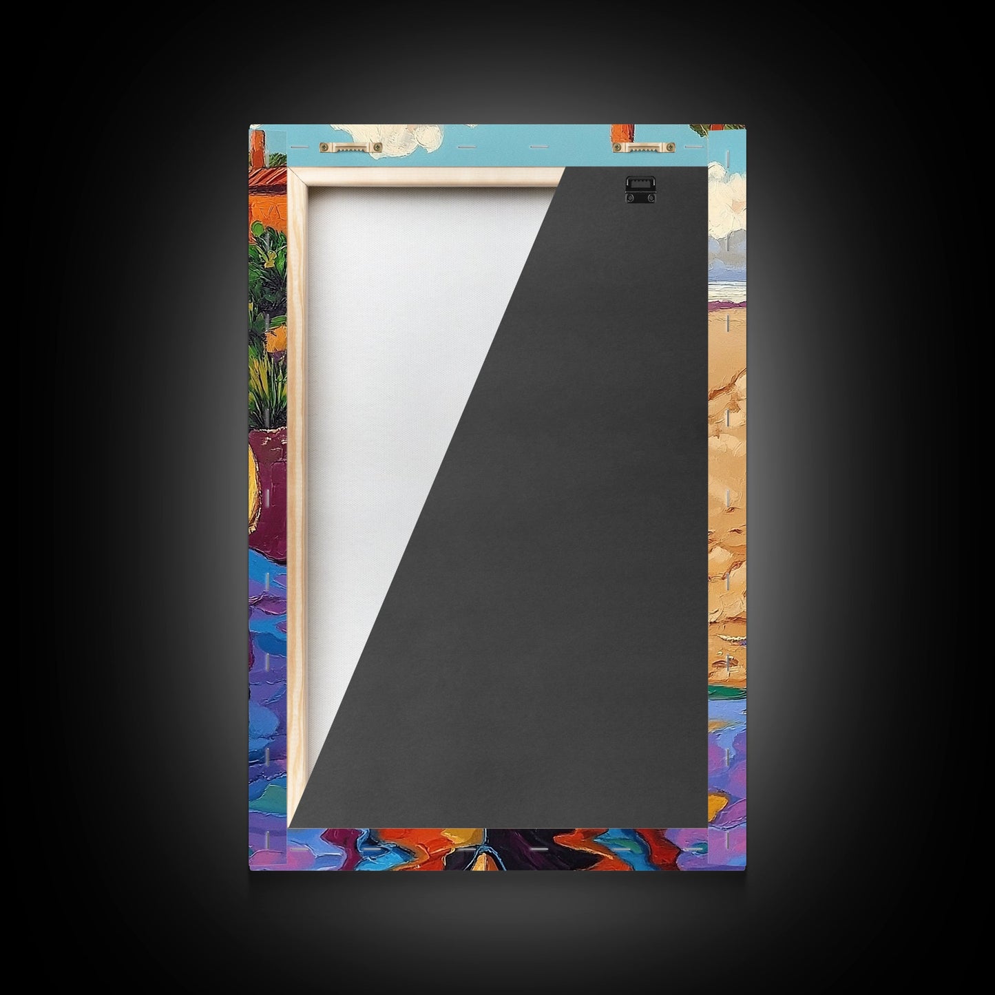 Painted Boat, Coastal Home, Nautical Style, Vibrant Beach Scene, Seaside Decor, Bathroom Wall Art, Canvas Print, Summer Vibes Art