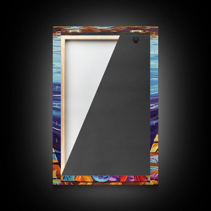 Painted Dock Scene, Vibrant Water Art, Lake House Decor, Canvas Print, Boho Coastal Wall Art, Summer Vibes, Nature Inspired