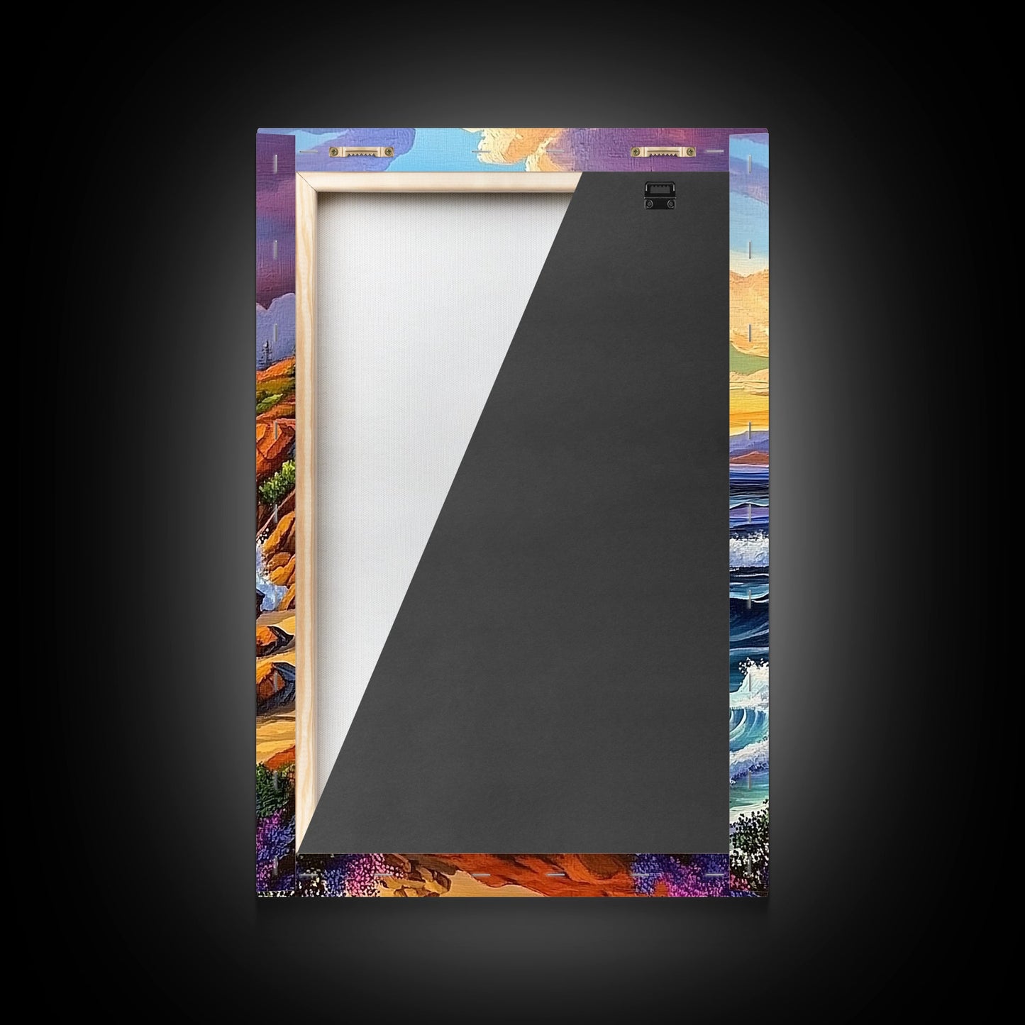 Rocky Beach Landscape, Dramatic Sky Scene, Coastal Ocean View, Canvas Print, Fall Nature Decor, Living Room Wall Art