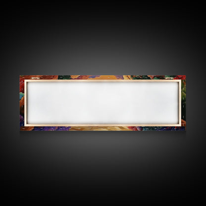 Ocean Path, Colorful Cliffs, Bright Beach, Nature Trail, Framed Canvas Print, Coastal Wall Art, Hallway Decor, Vibrant Seaside Painting