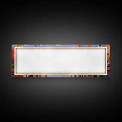 Autumn Reflections Painting, Lakeside Forest Landscape, Fall Color Trees, Framed Canvas Print, Cabin Wall Art, Cozy Living Room