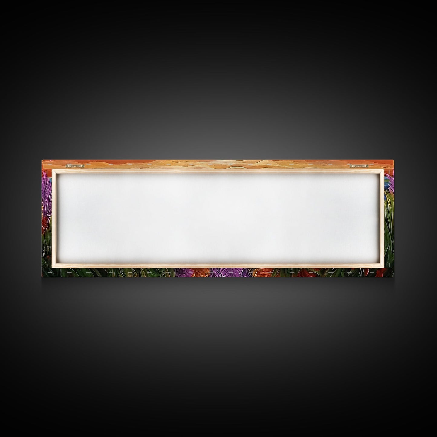 Ocean Horizon, Sunset Sea, Flower Garden, Nature Escape, Canvas Print, Beach House Decor, Tropical Seascape Wall Art