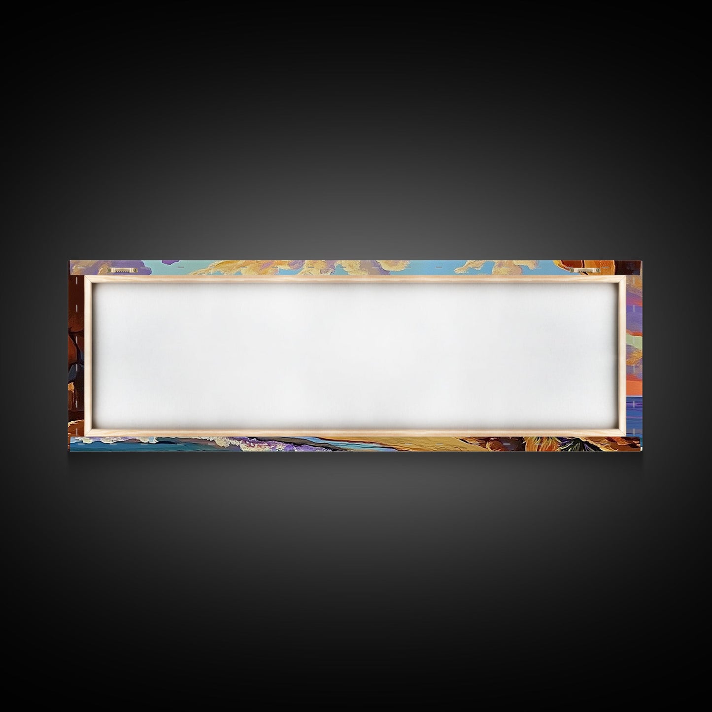 Sunset Beach View, Coastal Mountain Landscape, Peaceful Ocean Wall Art, Framed Canvas Print, Boho Bedroom or Living Room Decor