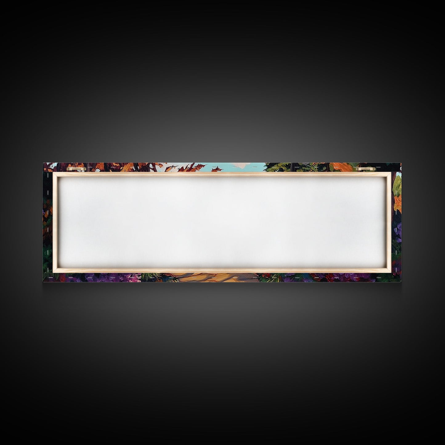 Coastal Forest Walk, Vibrant Landscape Painting, Ocean View Trail, Autumn Decor, Framed Canvas Print, Hallway Wall Art