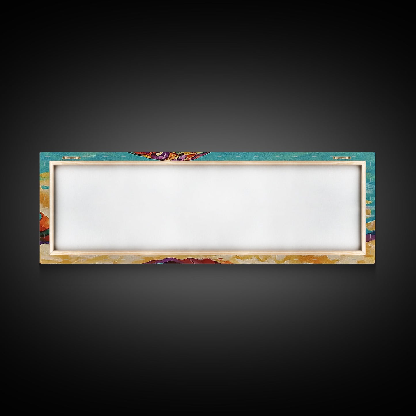 Snorkel Mask, Beach Fun, Vibrant Waves, Framed Canvas Print, Coastal Bathroom Wall Art, Bright Tropical Decor, Playful Ocean Art