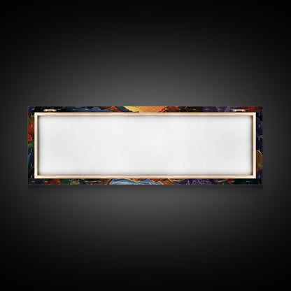 Ocean Cave View, Sunset Waves, Coastal Decor, Tropical Art, Framed Canvas Print, Beach House Wall Art, Vibrant Seascape, Boho Style