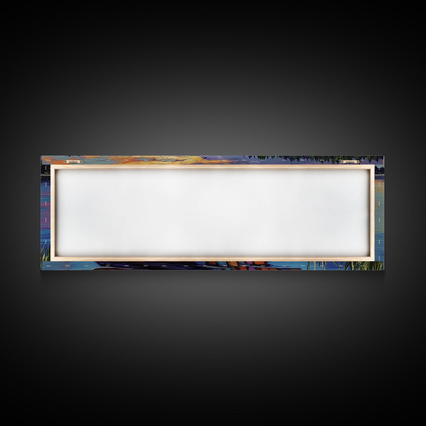 Sunset Canoe Reflection, Serene Lake Art, Cozy Lakeside Decor, Framed Canvas Print, Cabin Wall Art, Peaceful Nature Scene