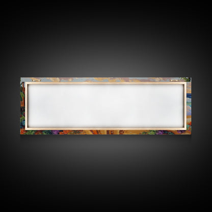 Western Beach Trail, Cowboy Horses Art, Desert Shoreline, Canvas Print, Fall Wall Decor, Rustic Western Style, Living Room Wall Art