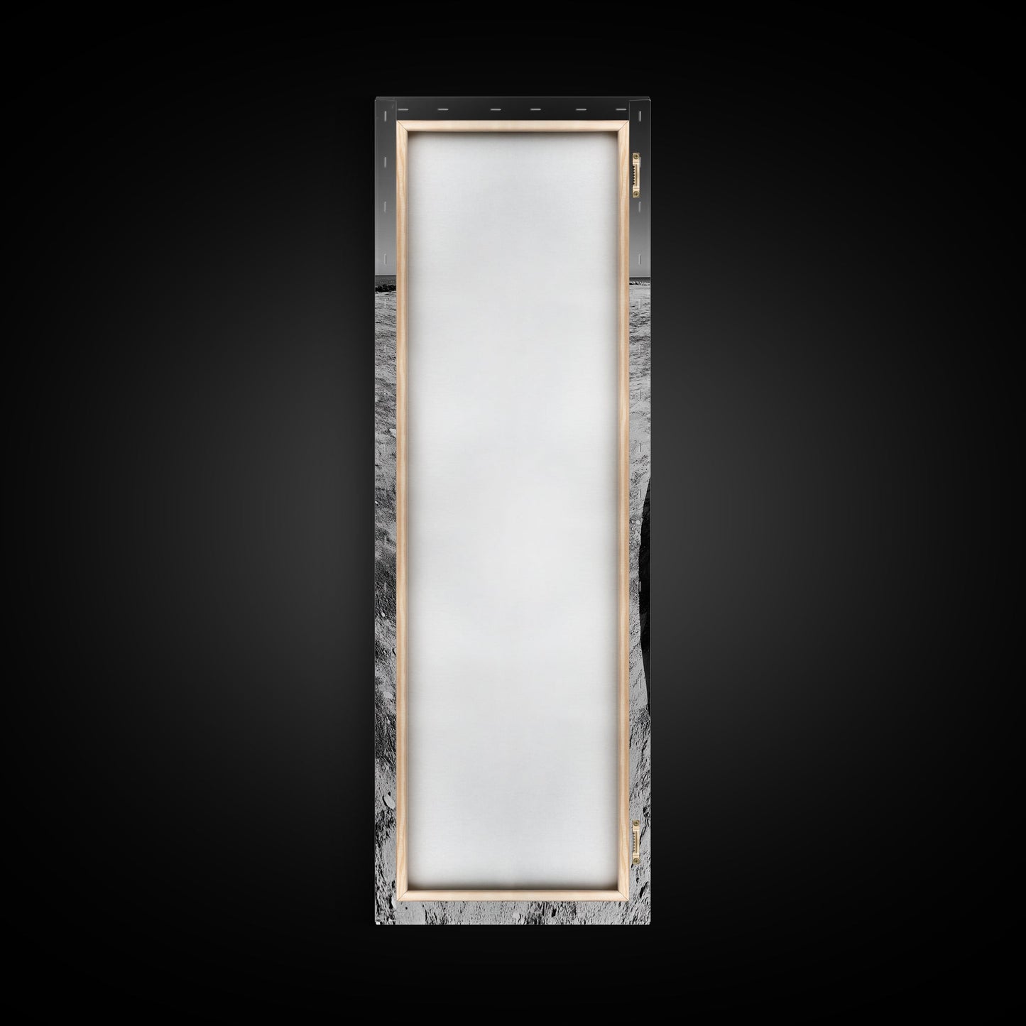 Surfboard On Shore, Beach Lifestyle Decor, Minimal Seascape, Framed Canvas Print, Nautical Bathroom Wall Art, Modern Coastal Vibe