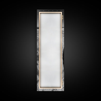 Surfboard On Shore, Beach Lifestyle Decor, Minimal Seascape, Framed Canvas Print, Nautical Bathroom Wall Art, Modern Coastal Vibe