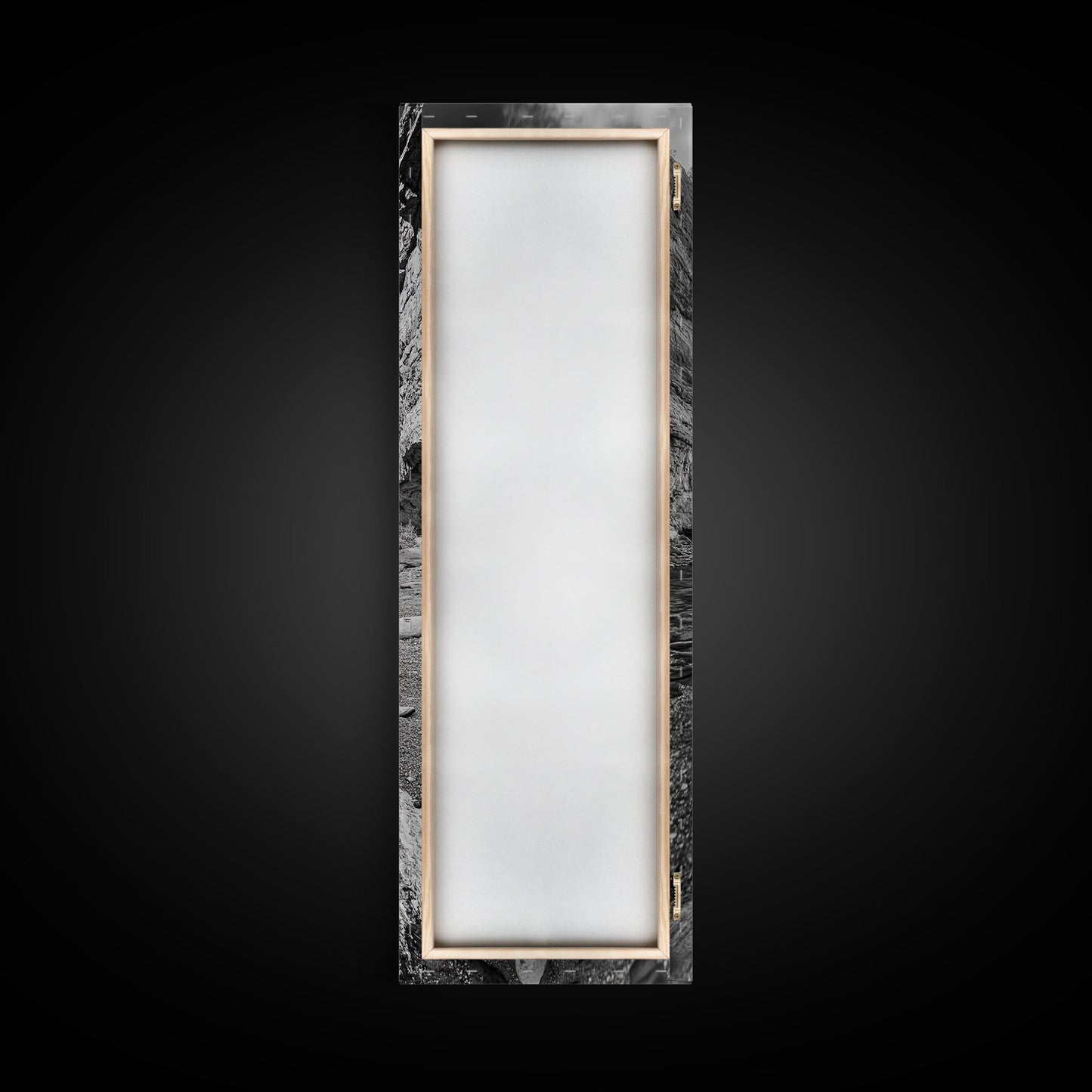 Canyon Stream, Desert Serenity, Nature Escape, Earth Tones, Calm Mood, Framed Canvas Print, Bedroom Wall Art, Minimalist Landscape Art