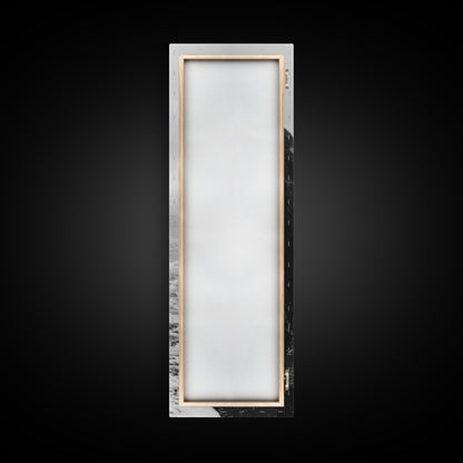 Coastal Cliff, Ocean Waves, Monochrome Seascape, Framed Canvas Print, Minimalist Ocean Art, Bathroom Decor, Nautical Wall Art