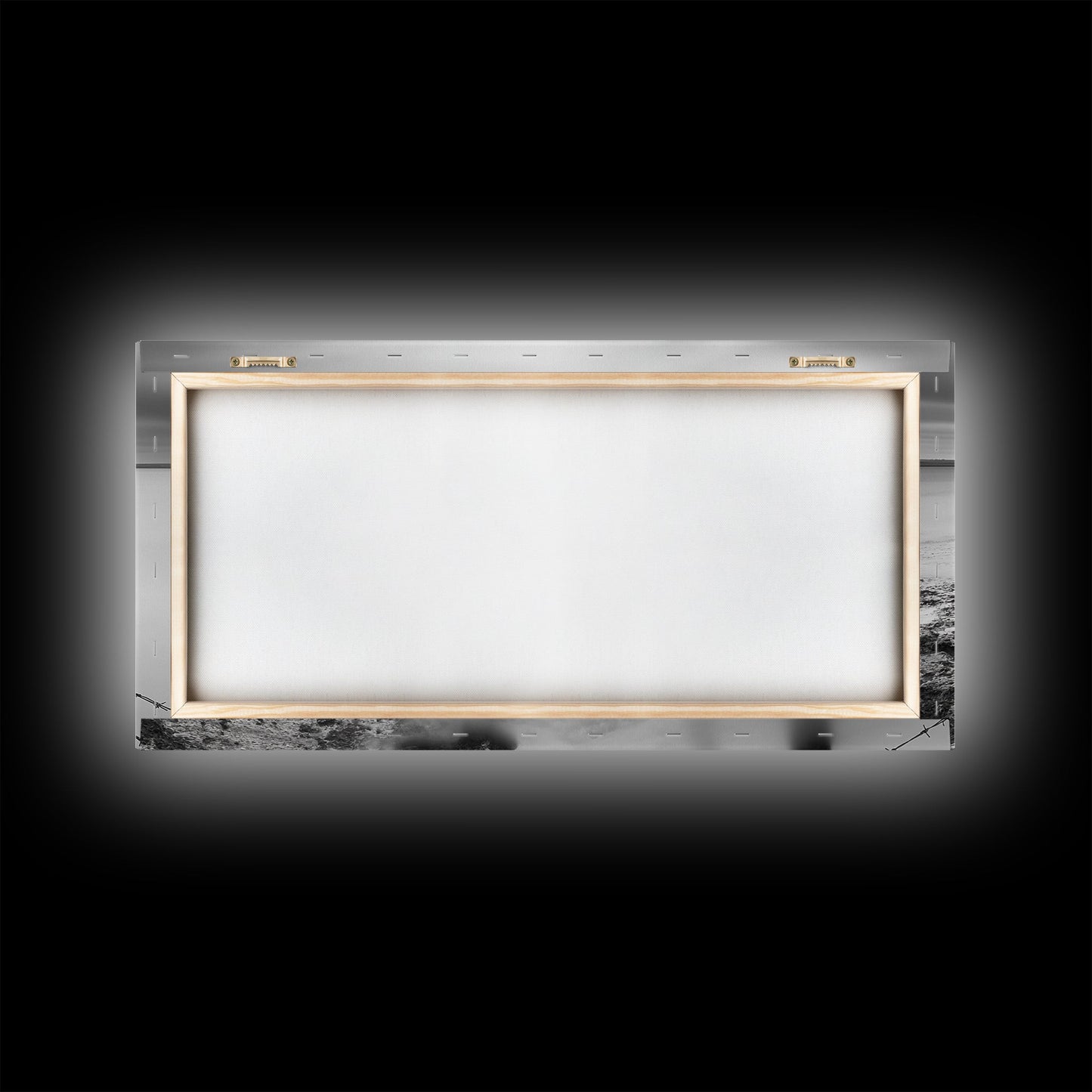 Coastal Fence Line, Tranquil Ocean Scene, Soft Minimalist Photo, Framed Canvas Print, Bathroom or Hallway Wall Art, Zen Vibes