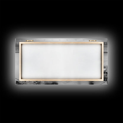 Coastal Fence Line, Tranquil Ocean Scene, Soft Minimalist Photo, Framed Canvas Print, Bathroom or Hallway Wall Art, Zen Vibes