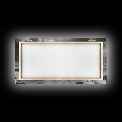 Wüstenzeltszene, surreale Stammeslandschaft, Zelte unter stürmischem Himmel, Leinwanddruck, Wandbild fürs Wohnzimmer, Boho-Nomaden-Ästhetik, Wandbild fürs Wohnzimmer