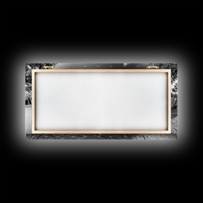 Volleyball Net, Coastal Leisure Scene, Bright Beach Vibe, Framed Canvas Print, Game Room Wall Art, Sporty Summer Beach Style