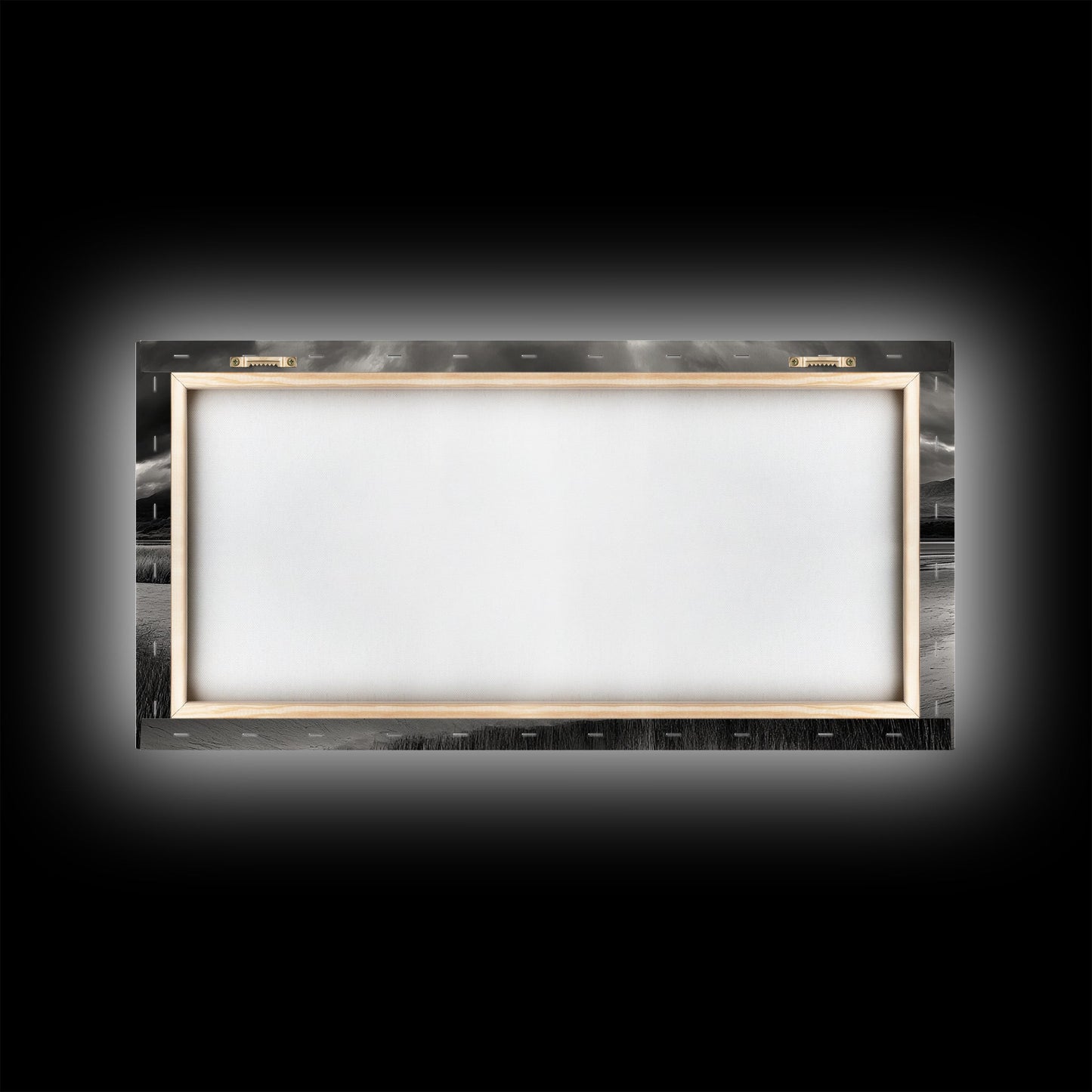 Reflected Mountains, Serene Shore, Cloudy Sky, Lake View, Canvas Print, Bedroom Wall Art, Minimalist Landscape Art, Tranquil Decor