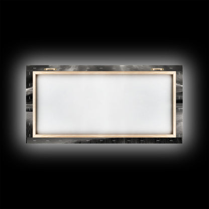 Reflected Mountains, Serene Shore, Cloudy Sky, Lake View, Canvas Print, Bedroom Wall Art, Minimalist Landscape Art, Tranquil Decor