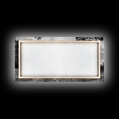 Coastal Graveyard, Moody Seascape, Quiet Reflection Scene, Framed Canvas Print, Gothic Office or Haunted Fall Wall Art Decor, Hallway Wall Art