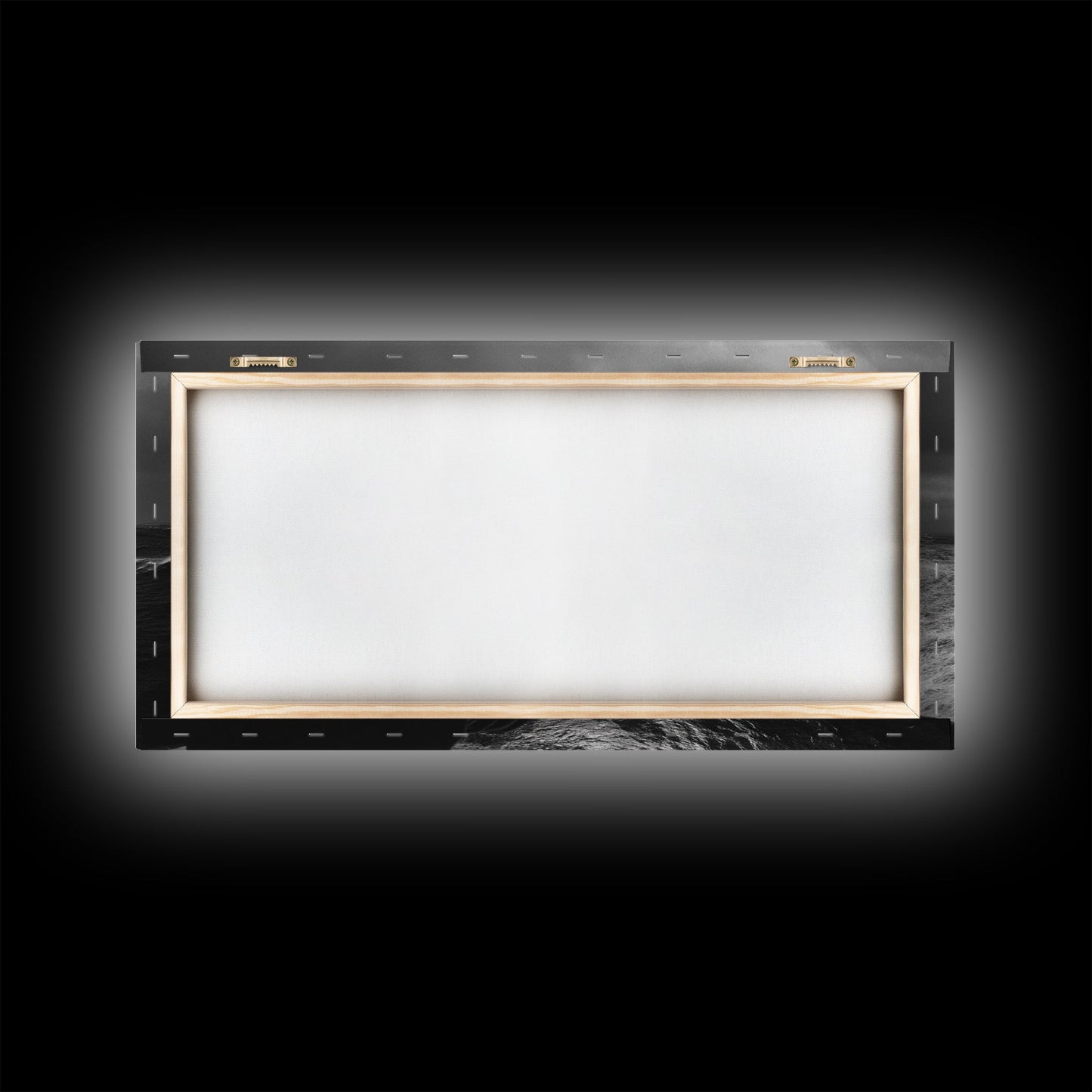 Mann beobachtet Meer, stürmischer Ozeanblick, emotionale Szene, Leinwanddruck, stimmungsvolle Küstendekoration, Wandbild fürs Büro, maritimer Monochrom-Stil