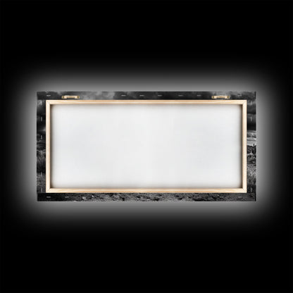 Wüstensturm-Szene, Blitzlandschaft, Südwest-Kunst, Dramatischer Himmel, Gerahmter Leinwanddruck, Western-Wandkunst, Rustikale Wohnzimmerdekoration