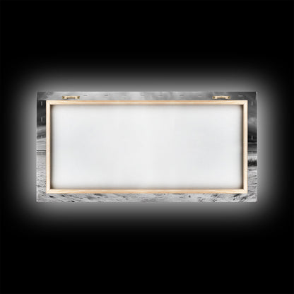 Desert Tumbleweed, Western Landscape, Stormy Sky, Framed Canvas Print, Rustic Farmhouse Wall Art, Fall Decor, Minimalist Western Art