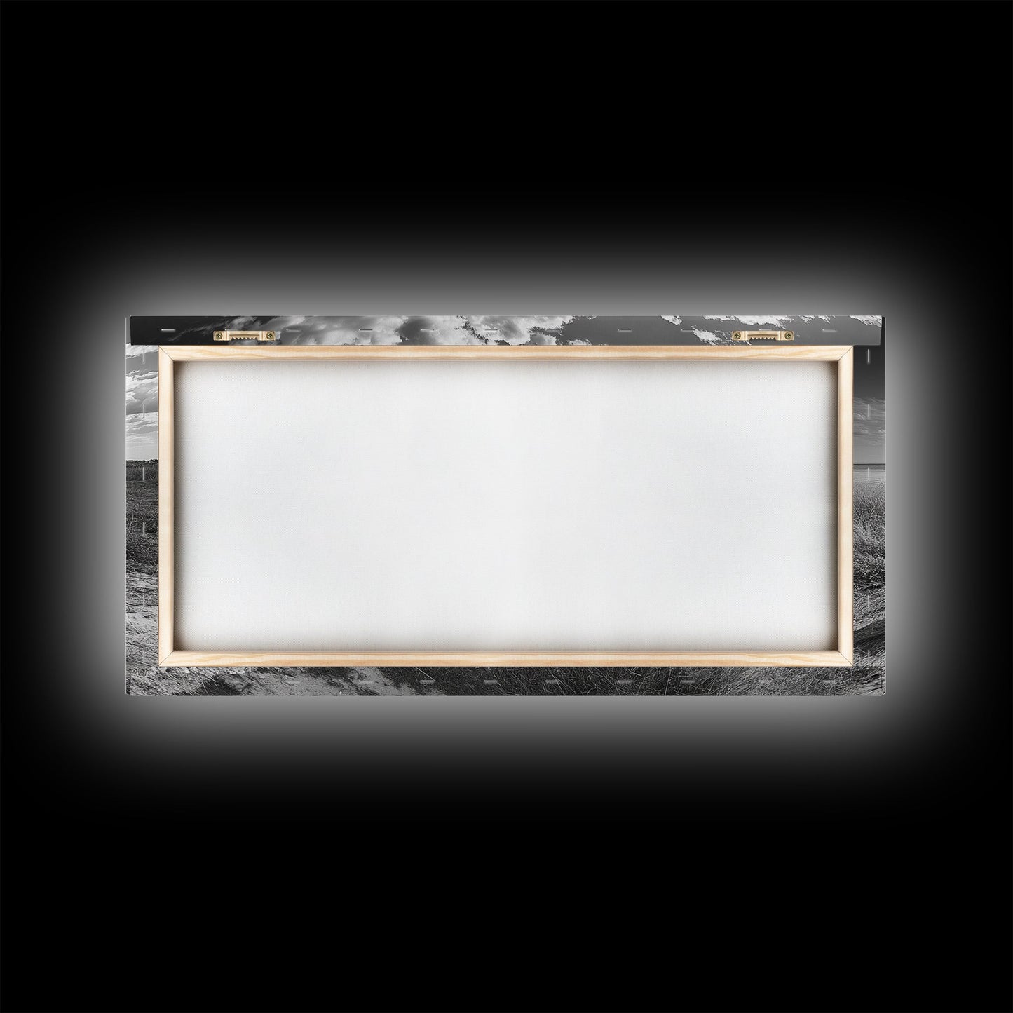 Concrete Trough, Coastal Horizon, Grassy Shoreline, Canvas Print, Rustic Farmhouse Bathroom Art, Minimalist Nature, Fall Beach Wall Decor