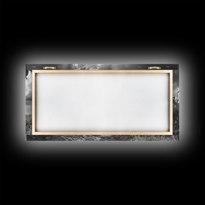 Beach Shack, Driftwood Table, Seaside Shelter, Sun Rays, Canvas Print, Rustic Coastal Art, Boho Decor, Dining Room Wall Art, Cabin Wall Art