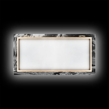 Howling Dog, Seaside Cliffs, Cloudy Sky, Wild Beach, Canvas Print, Nature Animal Art, Rustic Fall Wall Decor, Entryway Accent, Bedroom Wall Art