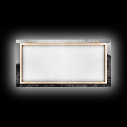 Coastal Cliff Scene, Evergreen Ocean Landscape, Pacific Northwest View, Framed Canvas Print, Nature Inspired Wall Art, Minimalist Decor