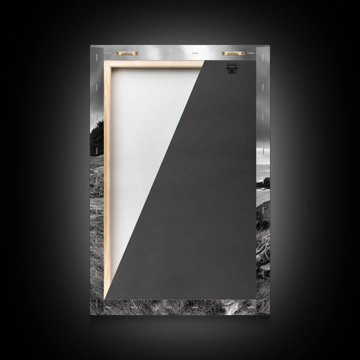 Abandoned Cabin, Coastal Cliff, Moody Landscape, Autumn Wall Art, Framed Canvas Print, Living Room Rustic Art, Farmhouse Aesthetic